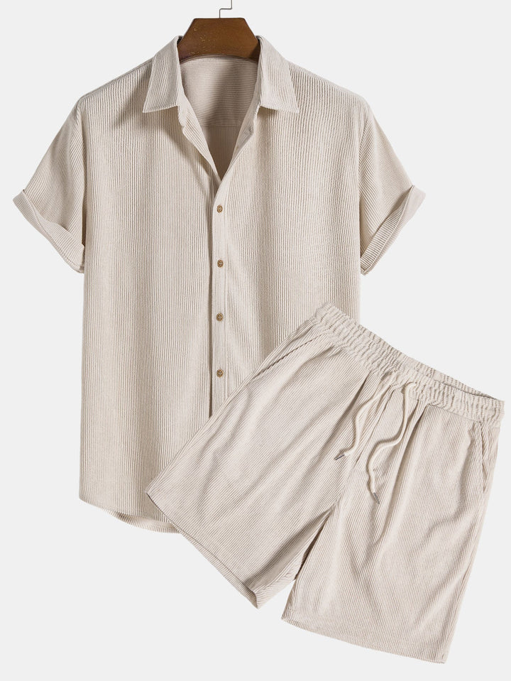 Grace | Corduroy Summer Set - Shirt & Shorts