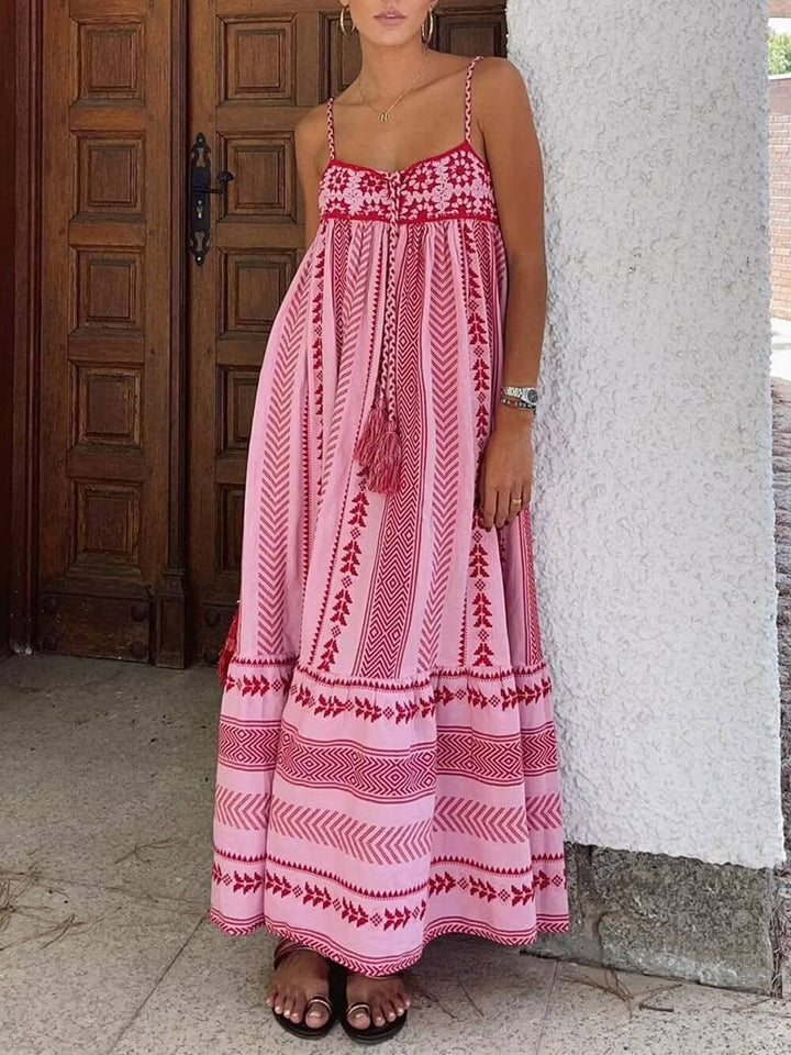 Esra - Ethnic Style Knitted Maxi Dress