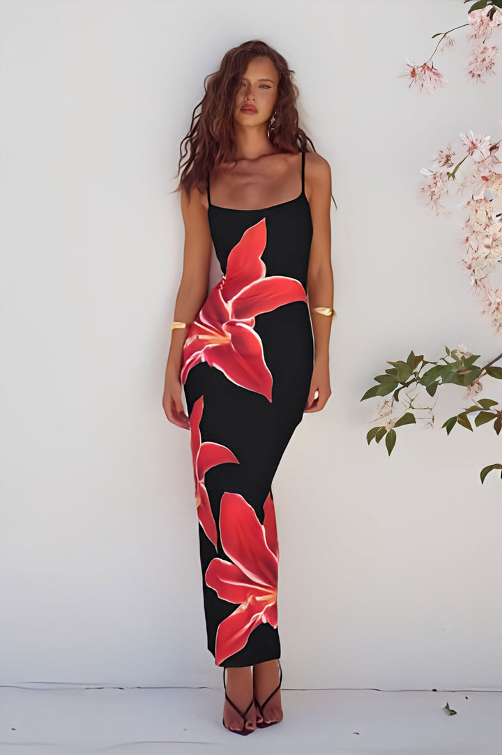 Miral - Midi Dress - Black Lily