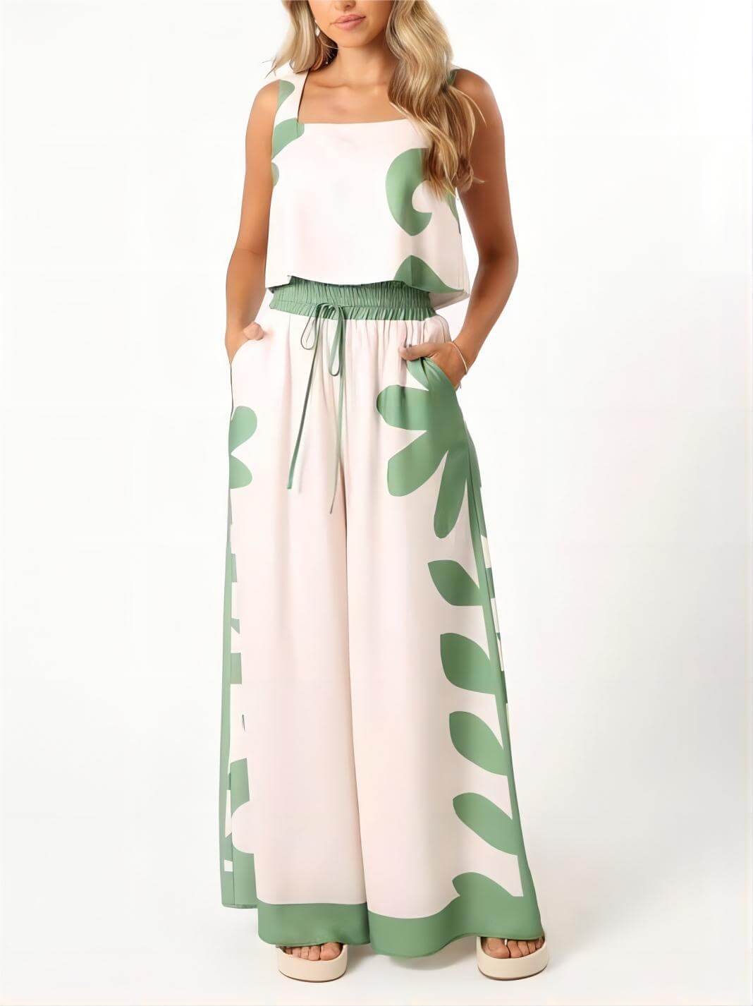 Rabab - Floral Loose Wide-Leg Pants Set